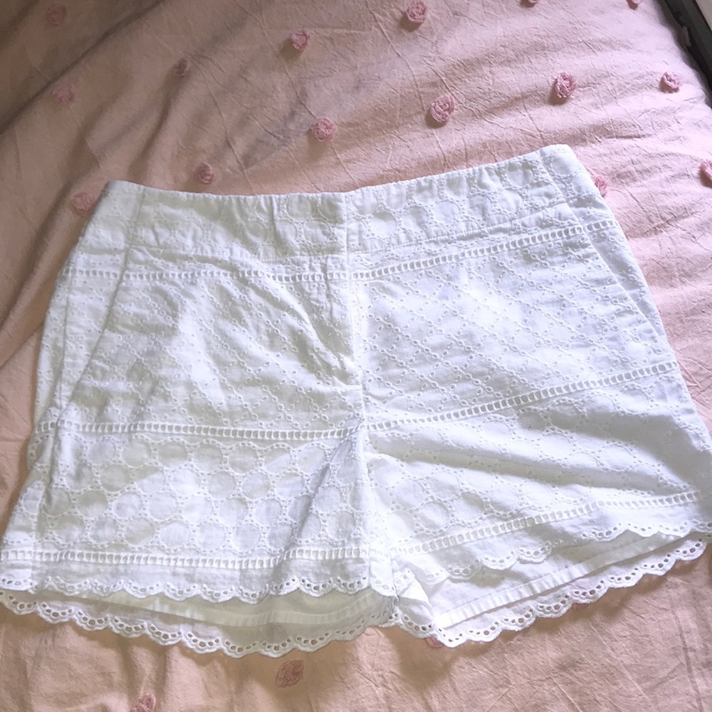 White lace Loft shorts